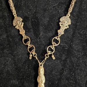 Vintage Gold Skull Necklace